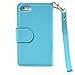 Navor iPhone Life Protective Deluxe Book Style Folio Wallet Leather Case for iPhone 5 & iPhone 5S ( Sky Blue )