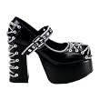 4 1/2 Inch Chain Corset Gothic Shoes Sexy Mary Jane Shoes Chunky Heel Platform Shoes