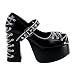 4 1/2 Inch Chain Corset Gothic Shoes Sexy Mary Jane Shoes Chunky Heel Platform Shoes Size: 6