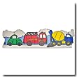 Primary Color Construction Trucks Wall Border