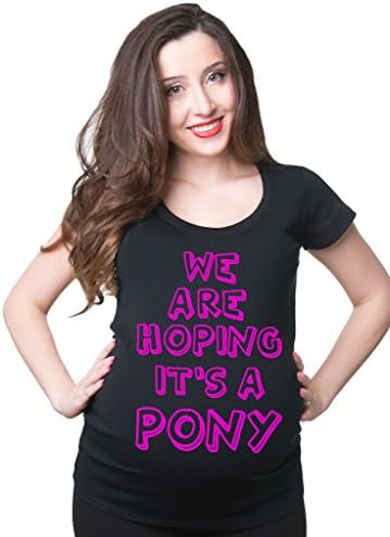 We are hoping it's a Pony maternity tee pregnancy tee XX-Large Black