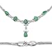 2.55 Carat Genuine Emerald and Diamond .925 Silver Necklace