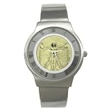 Stainless Steel Watch of Leonardo da Vinci's Vitruvian Man