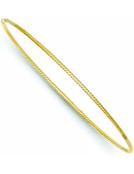 14K Gold 1.5mm Twist Slip-on Bangle Bracelet