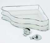 Taymor 14 Inch Bathroom & Bath Tub Shower Wavy Metal 11 Lbs. Capacity Corner Shower Basket Chrome