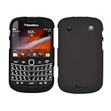 Black Hard Plastic Rubberized Case Cover for Blackberry 9900 Bold Touch