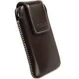 KRUSELL VINGA SMOOTH BROWN LEATHER CASE POUCH FOR APPLE IPHONE 4 4G HD
