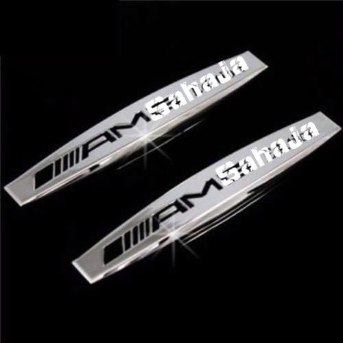 BRAND NEW 2Pcs AMG fender badge TRUNK Car Body Side Skirt Sticker Emblem For AMG