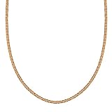 14k Rose Gold Diamond Cut Wheat Chain Necklace