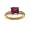Classic Princess Cut Solitaire Ring in Synthetic Ruby and Cubic Zirconia Size 5