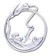 Solid Sterling Silver Cat & Mouse Charm
