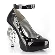 5 Inch Black High Heel Sexy Shoes Brass Knuckle Gangster Costume Shoes Ankle Cuff