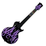 Purple Neon Flames Design Skin Decal Sticker for Wii and Xbox 360/ Playstation 3 PS3 Guitar Hero III Gibson Les Paul Guitar Controller