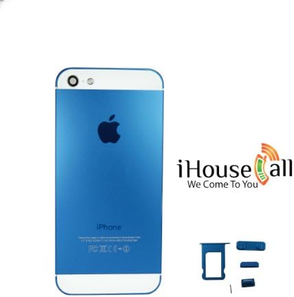 Colored Back Housing for IPhone 5. Included All buttons (Power/Lock, Volume, Silent/Vibrate, Sim Card Insert) Comes With Black Or White Top & Bottom Glass. (Dark Blue & Black)