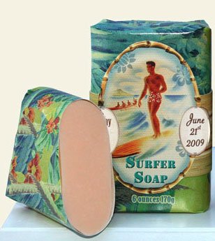 Dolce Mia Surfer Boy Mango Tangerine Natural Soap Bar with Aloe 6 oz. (6 per order) Personalized Gift Favors