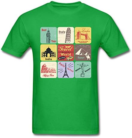 Each Country Building Logo Design Bright green Custom Men's T-shirt XX-Large
