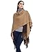 Women's Blanket Winter Knitted Cashmere Tassel Cardigans Scaft Shawl Poncho Cape (Khaki)