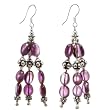Handmade Amethyst Earrings With Silver Beads