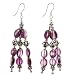 Handmade Amethyst Earrings With Silver Beads
