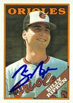 Billy Ripken Autographed/Hand Signed Baseball Card (Baltimore Orioles) 1988 Topps #352