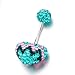 Pugster May Birthstone Shining Ball Heart Body Jewelry Rhinestone Dangle Belly Ring