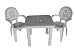 Resol Childrens Kids Garden Outdoor Plastic Chairs & Table Set - White Chairs, White Table - Childs 