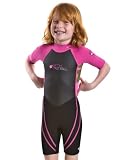 O'Neill Reactor Hybrid kids shorty wetsuit Youth 4 Black/petunia/petunia print
