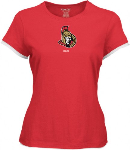 Ottawa Senators Women's Frosted Logo Cap Sleeve Layered Tissue Tee