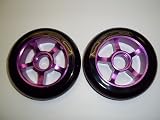 Metal Core Scooter Wheels 100mm BLACK and PURPLE Heavy Duty RAZOR Set with Bearings