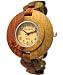Tense Women's Two Tone Solid Inlaid Sandalwood Round Hypo-Allergenic Wood Watch L8205I