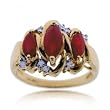 Marquise Cut Ruby and Diamond Ring in 10 Karat Yellow Gold
