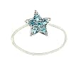 Toe Ring - T37 - Crystal Illusion - Small Star ~ Aqua