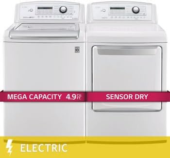 Mega Capacity Turbo Wash Washer &amp; ELECTRIC Dryer with Smart Diagnosis in White Washer Dryer Combo