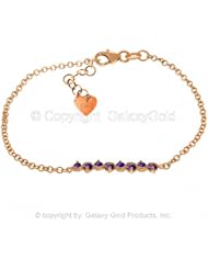 14k Rose Gold Prong Set Amethyst Bracelet