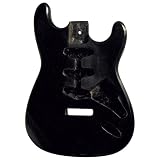 Golden Gate S-201 S Style Guitar Body Black Double Cutaway Single Coil Pick-up Made from Basswood Precision Routed for Pick-ups Electronics