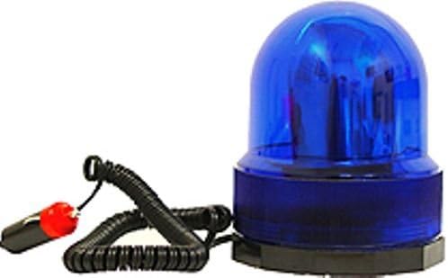 GRIP On Tools 37282 Blue Warning Light, Can be used as a safety marker for you vehicle, opening doors, Warehouse & Factory Vehicles; Uses a rotating beam of light that produces a flash to attract attention; 12-Volt adapter with 8 ft coiled cord plugs into 12-Volt accesory outlets; 12V DC 25W, UPC 097257372820