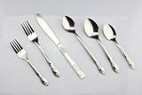 Unica Flatware Collection "Wan" 48-Piece Stainless Steel 18/0 Vibro Finish Flatware Set plus Organizer, Service for 8