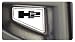 Hummer H2 - Front Bumper Insert Set - Mirror with with Black Opaque Logo