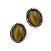 Tiger's Eye Button Earrings