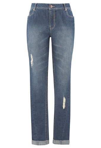 Avenue Plus Size Destroyed Skinny Slouch Ankle Jean