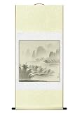 Cranes in Flight Chinese Landscape Painting Wall Scroll