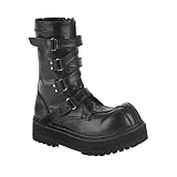 FIERCE-130, 1 1 2 Velcro Strap Calf Boot by Demonia by Shoes EHH