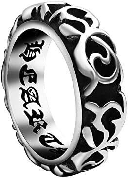 Unisex New Fashion Titanium Steel Refinement Inner Wall Lettering ring(Diameter:17.0mm) 9
