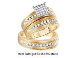 Beautiful Yellow Gold 3pc. Genuine 1/3 Ctw. Diamond Set For Him and Her " Special "