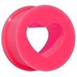 00 Gauge Pink Heart Silicone Flexible Tunnel
