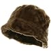 Faux Fur Bucket Hat-Brown