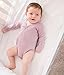 L'ovedbaby Unisex Baby Organic Cotton Kimono Bodysuit, Lavender, 3-6 Months US