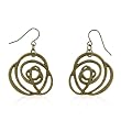 14k Yellow Gold Plated Textured Floral Filigree Earrings