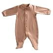 Tadpoles Double-Knit Footed Snap Romper - Cocoa