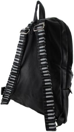 Black Vinyl Music Note and Piano Key Backpack